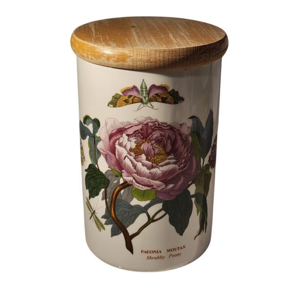 Portmeirion Botanic Gardens Peony Jar with Lid Vase Floral Storage Canisters - Picture 1 of 13